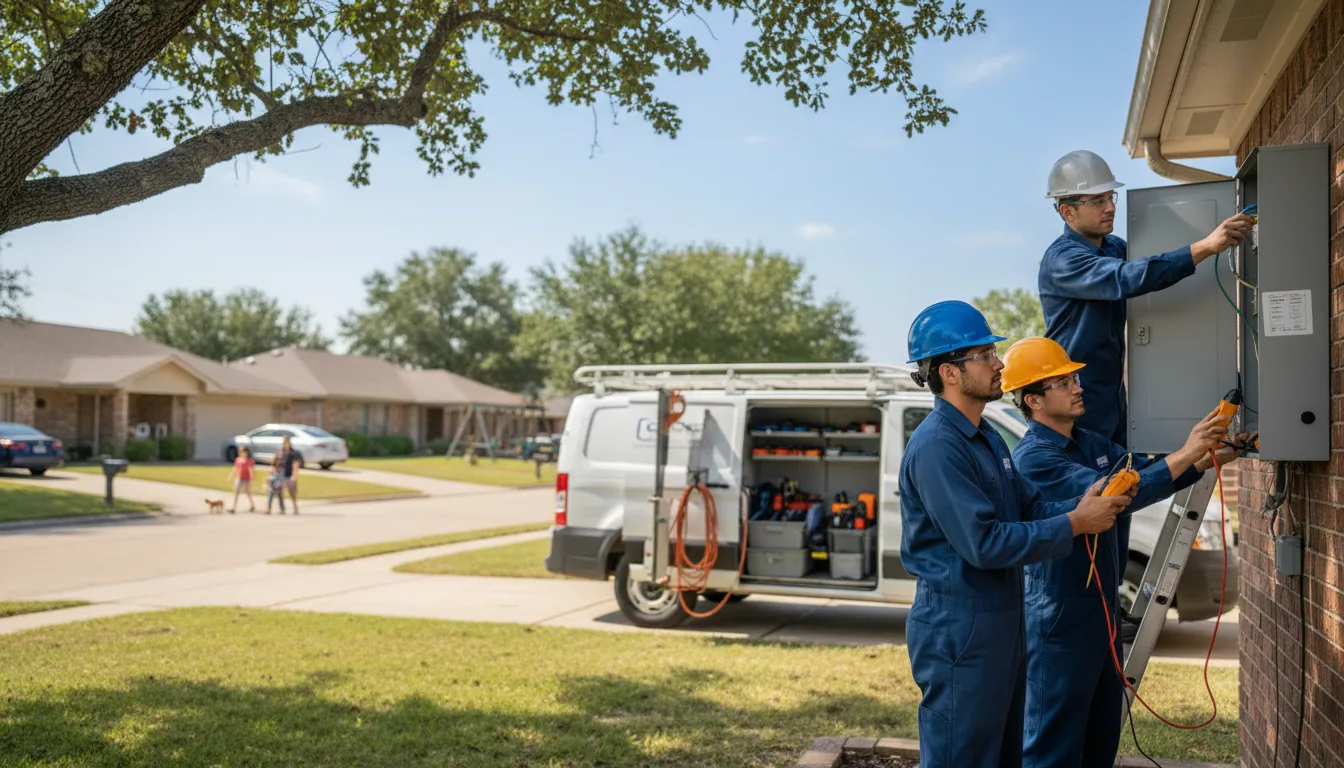 Certified electrician providing emergency electrical services in Scroggins, TX